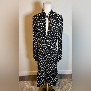 4SIENNA Y2K Floral Long Sleeve Black Dress Juniors size Large